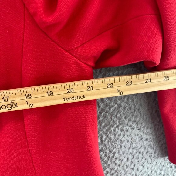 Talbots Blazer Womens 14W Plus Aberdeen Red Knit Stretch Button Pockets Office - Picture 7 of 9